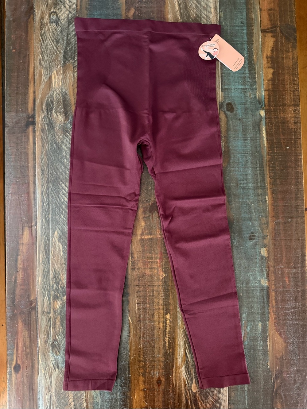 NWT Shapermint Women’s 2XL Burgundy High-Waisted Shaping Leggings | SKU 0372